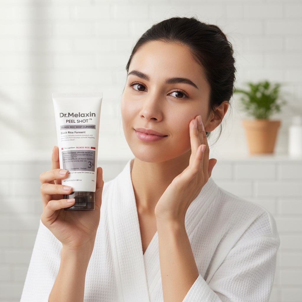 Dr. Melaxin Peel Shot Black Rice Mochi Whip Cleanser 100ml, Blackhead Removal & Pore Cleansing Foam